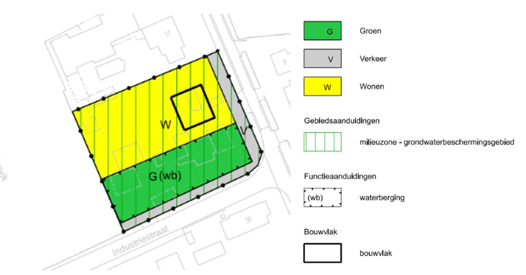 Tekening locatie Schotsheuvel ten zuiden van 17